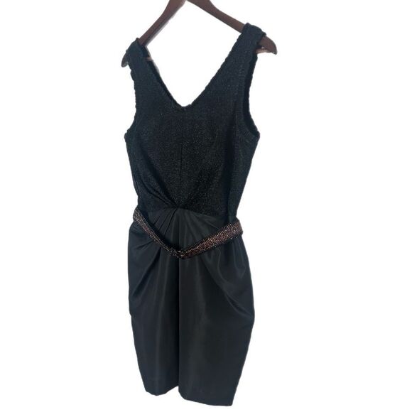 H&M Black Glittered Cocktail Dress with Shimmer Belt - Picture 3 of 6